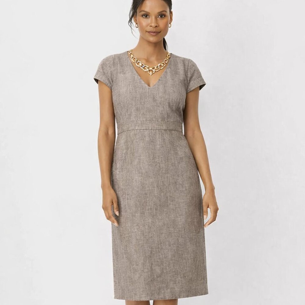 Chapter One Linen and cotton sheath dress, fully lined